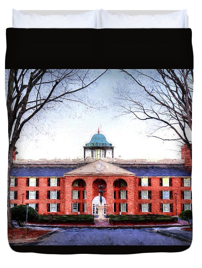 Furman University Duvet Cover featuring the photograph Furman University Judson Hall by Carol Montoya