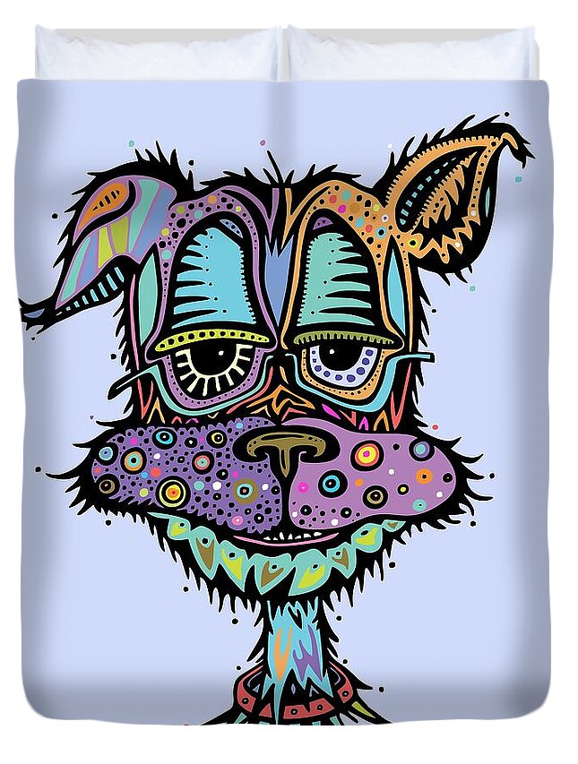 Dog Duvet Cover featuring the digital art Furr-gus by Tanielle Childers