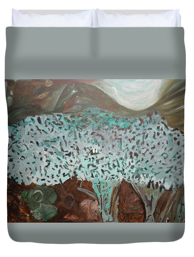 Beak Duvet Cover featuring the painting Furtives II by Bachmors Artist