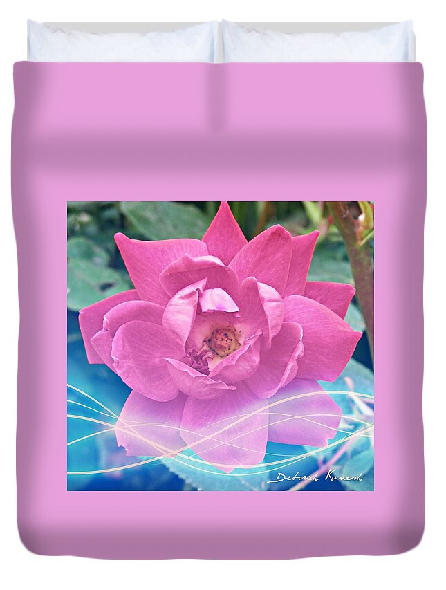 Flowers Duvet Cover featuring the photograph Fuschia Flower Energy by Deborah Kunesh