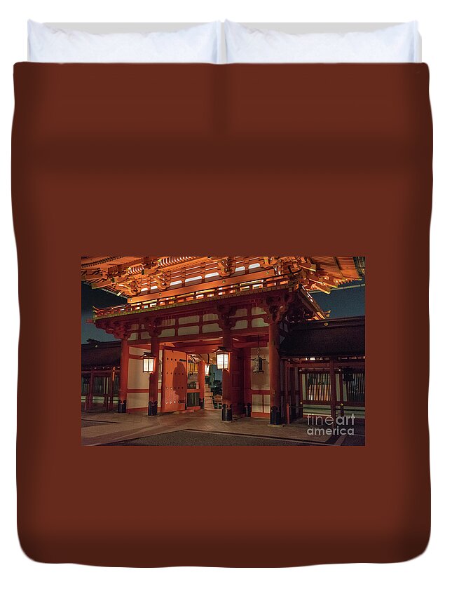 Shinto Duvet Cover featuring the photograph Fushimi Inari Taisha, Kyoto Japan by Perry Rodriguez