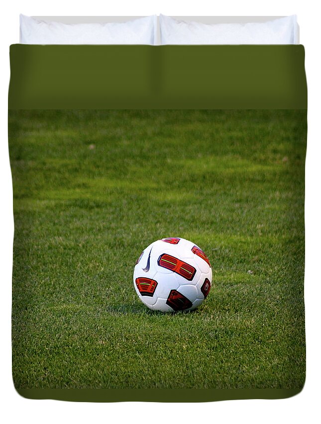 Futbol Duvet Cover featuring the photograph Futbol by Laddie Halupa