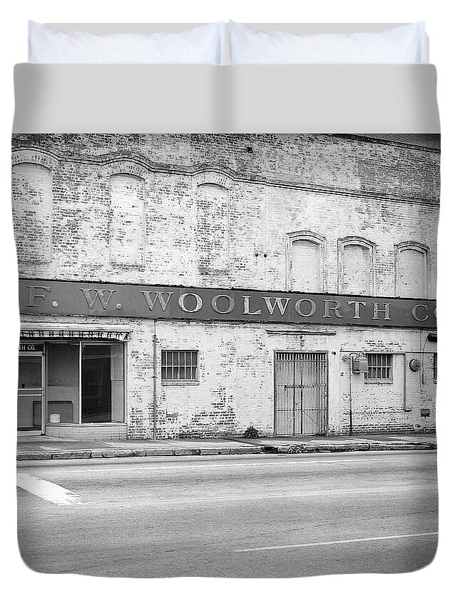 Fine Art Duvet Cover featuring the photograph F.W. Woolworth Co. by Rodney Lee Williams