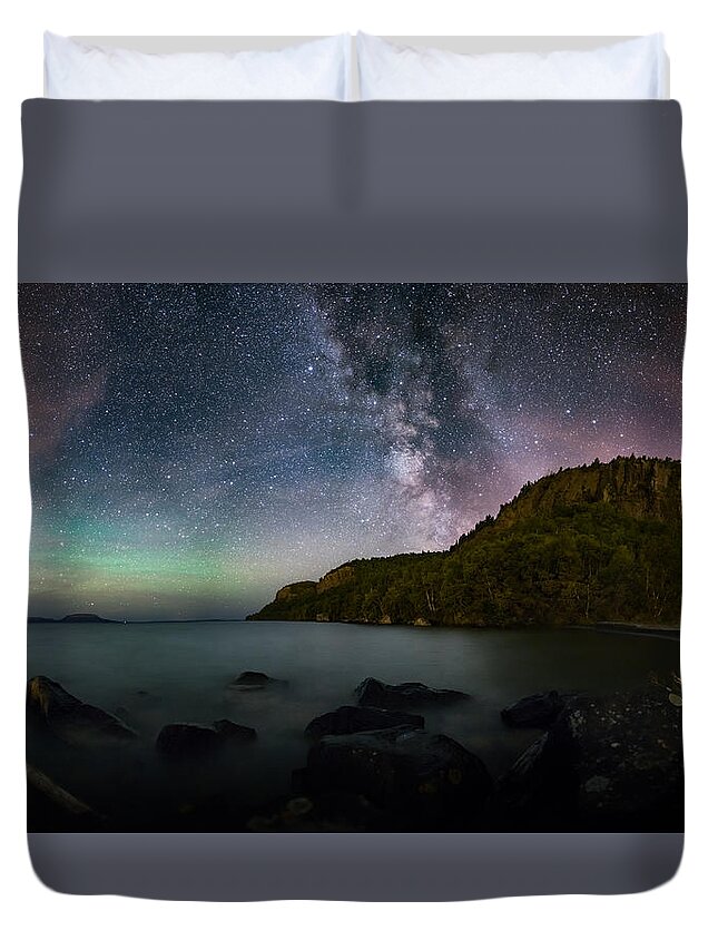 Aboriginal Duvet Cover featuring the photograph FWFN Nightscape Stacked Panorama by Jakub Sisak
