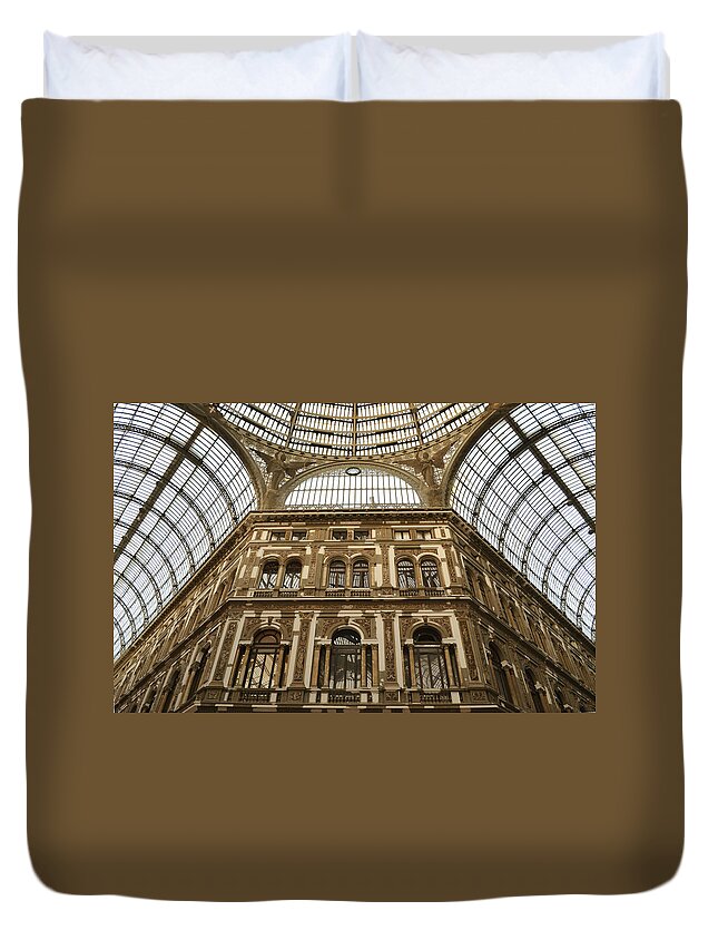 Naples Duvet Cover featuring the photograph Galleria Umberto I by Rumiana Nikolova