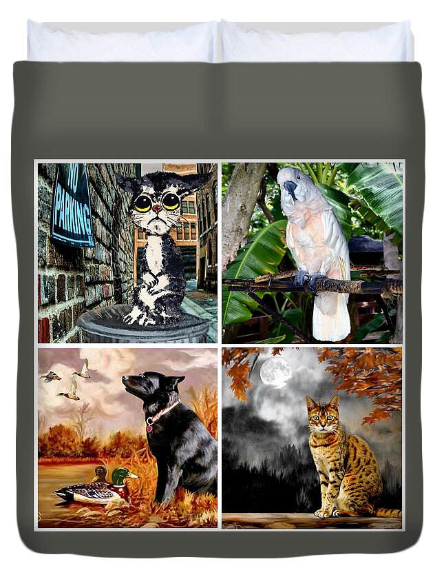 Love Duvet Cover featuring the painting Animals and Wildlife by Ron Chambers