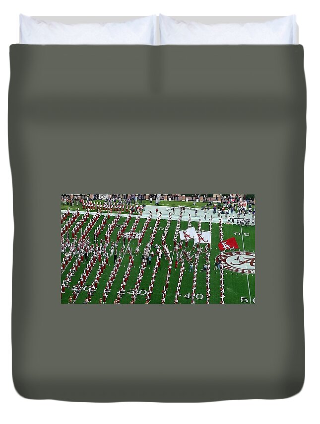 Gameday Duvet Cover featuring the photograph Gameday Run On Field by Kenny Glover