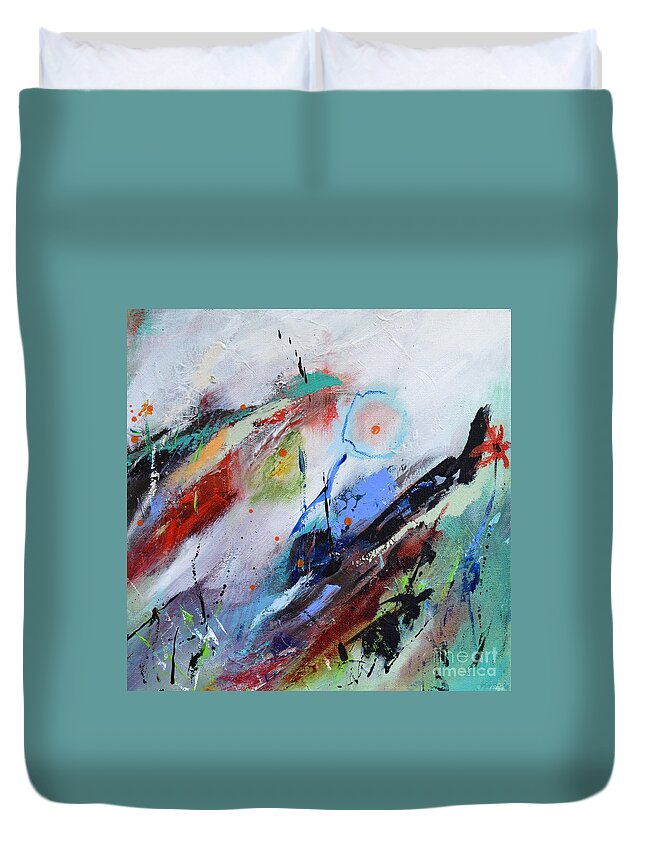 Painting Duvet Cover featuring the painting Garden 3 by Cher Devereaux