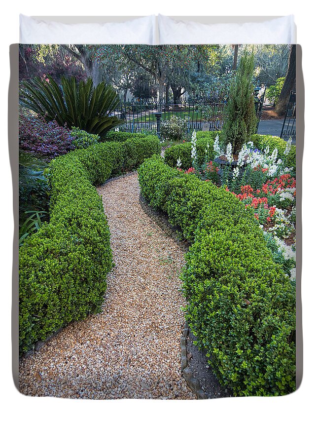 Garden Duvet Cover featuring the photograph Garden - Andrew Low House by Kim Hojnacki