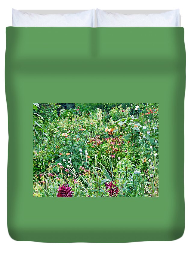 Giverny Duvet Cover featuring the photograph Garden At Giverny II by Joe Roache