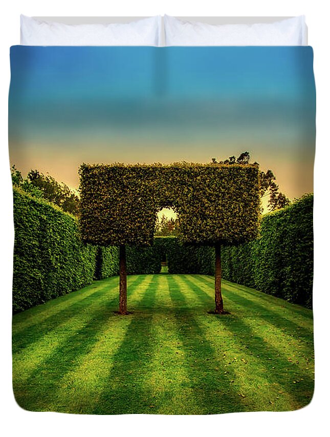 Garden Duvet Cover featuring the photograph Garden Hedge Beauty by Mountain Dreams