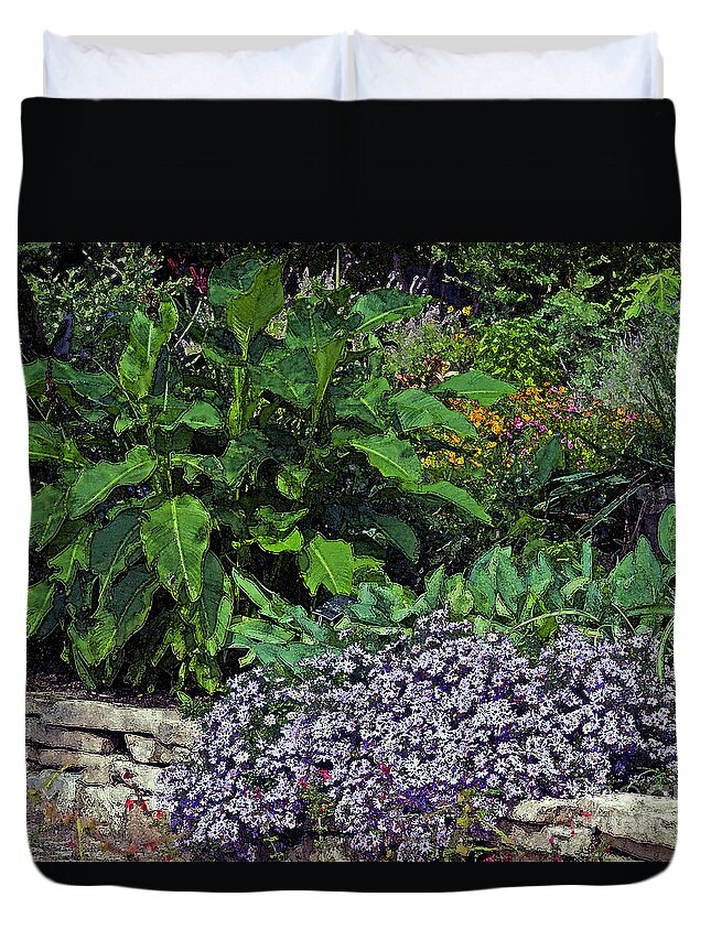 Fine Art Photo Duvet Cover featuring the photograph Garden Wall by Ken Frischkorn