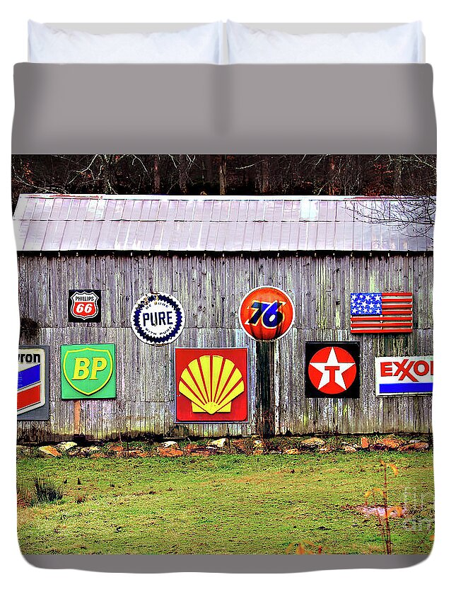 Gas From The Past Duvet Cover featuring the photograph Gas from the Past by Jennifer Robin