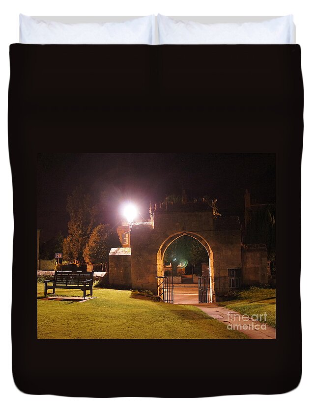 Gate Duvet Cover featuring the photograph Gate. by Elena Perelman
