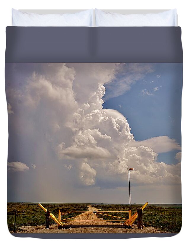 Farm Duvet Cover featuring the photograph Gates of Hail by Ed Sweeney