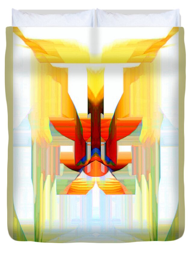 Welcome Duvet Cover featuring the digital art Gates Of by Rafael Salazar