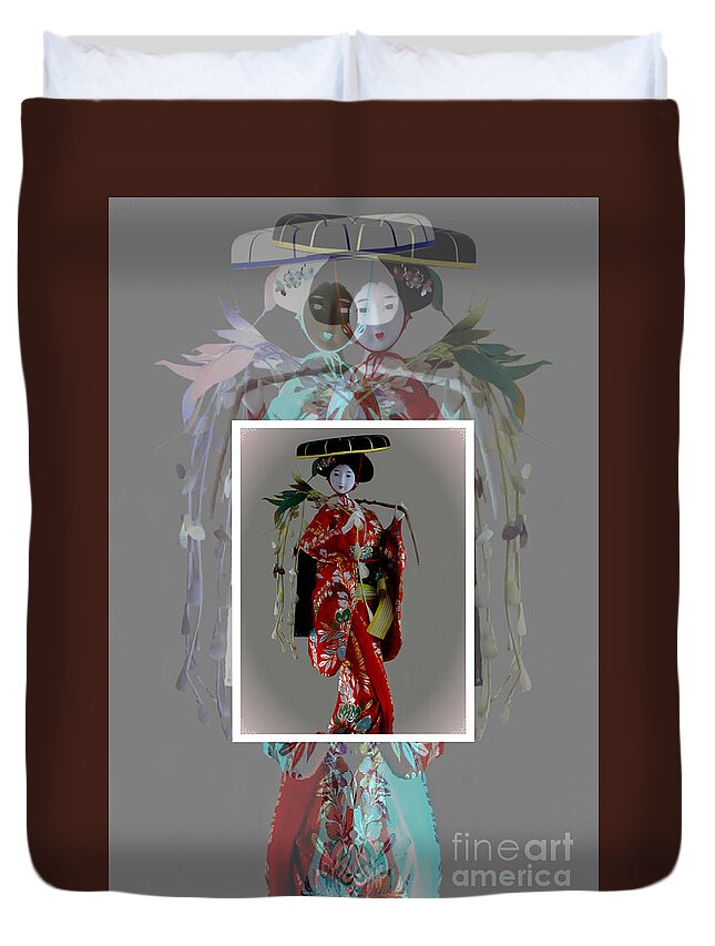 Geisha Duvet Cover featuring the photograph Geisha Elegance II by Al Bourassa