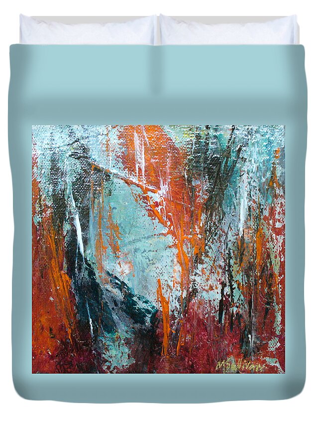 Contemporary Duvet Cover featuring the painting Gemini by Mary Sullivan