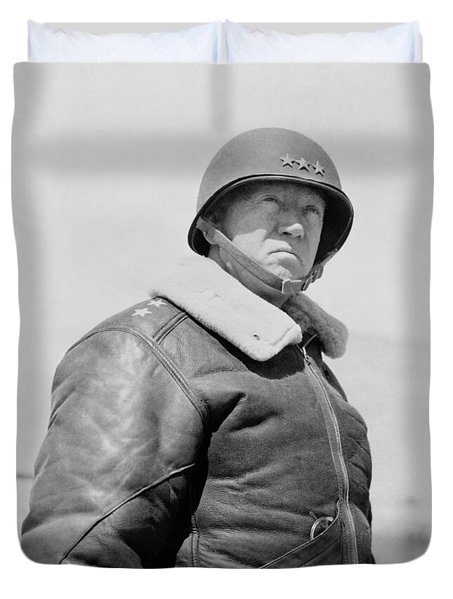 General Patton Duvet Cover featuring the photograph General George S. Patton by War Is Hell Store