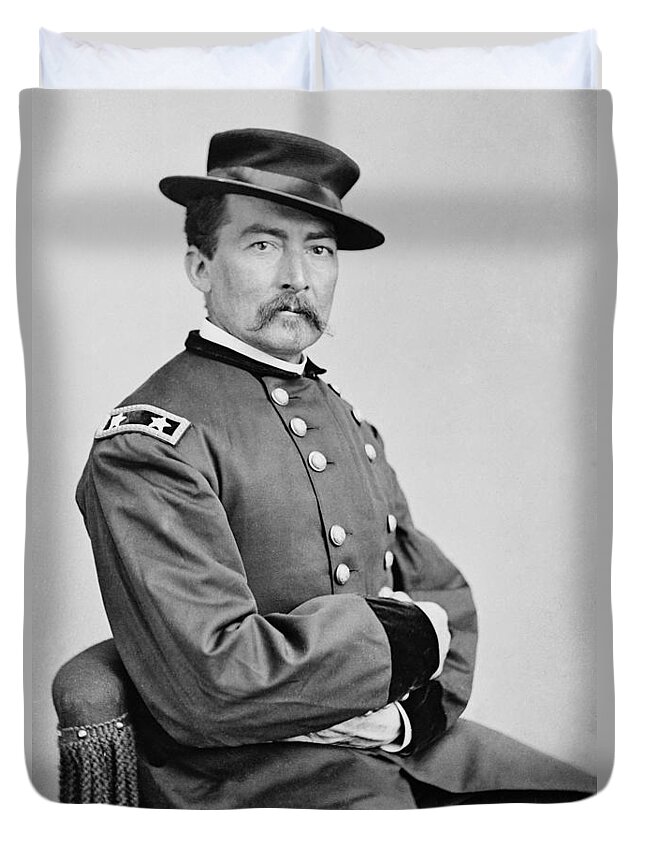Philip Sheridan Duvet Cover featuring the photograph General Philip Sheridan - Union Civil War by War Is Hell Store