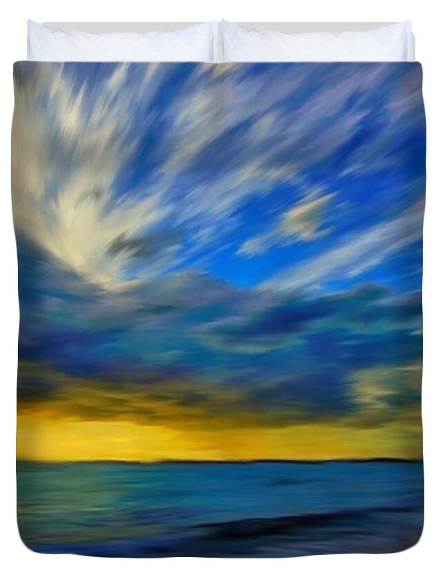  Duvet Cover featuring the painting Gentle Surf by Jack Bunds