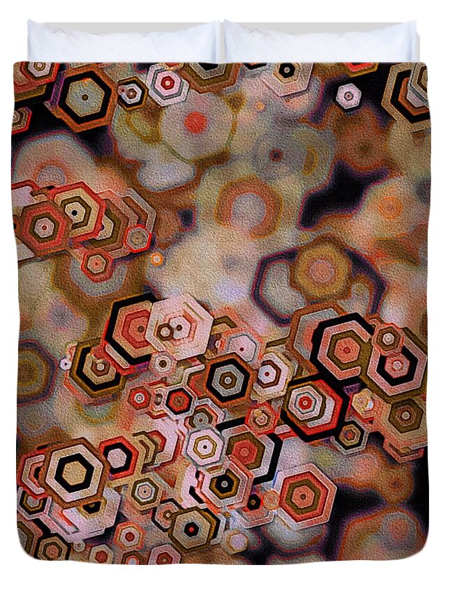 3-d Abstract Duvet Cover featuring the digital art Geode by Susan Maxwell Schmidt