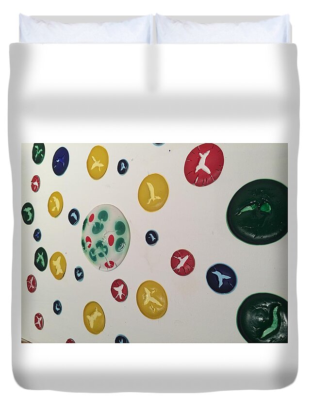 Fossils Duvet Cover featuring the painting Geological Print Studies #3 by Steve Sommers