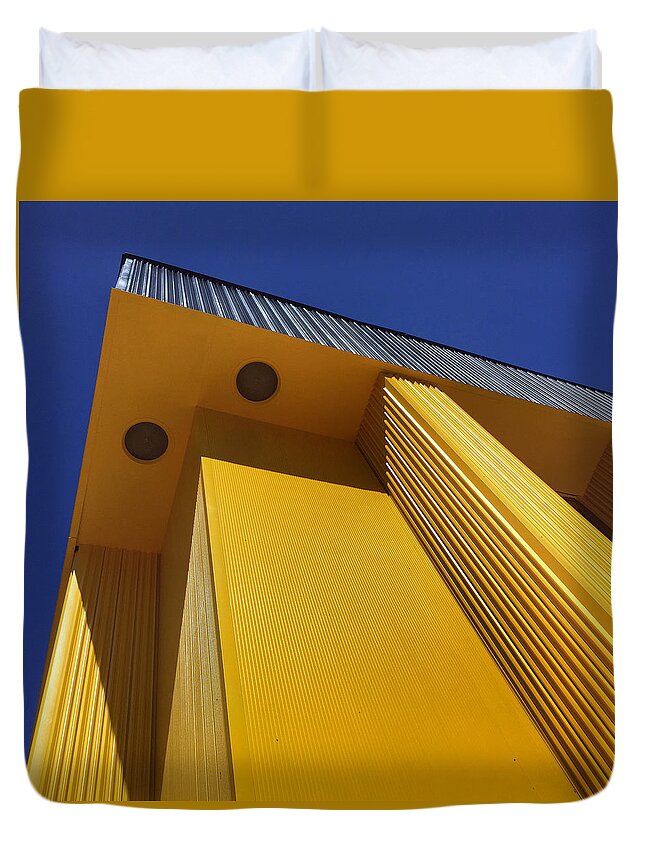 Albuqueque Duvet Cover featuring the photograph Geometry in Yellow by Mark David Gerson