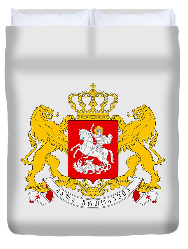 Georgia Duvet Cover featuring the drawing Georgia Coat of Arms by Movie Poster Prints