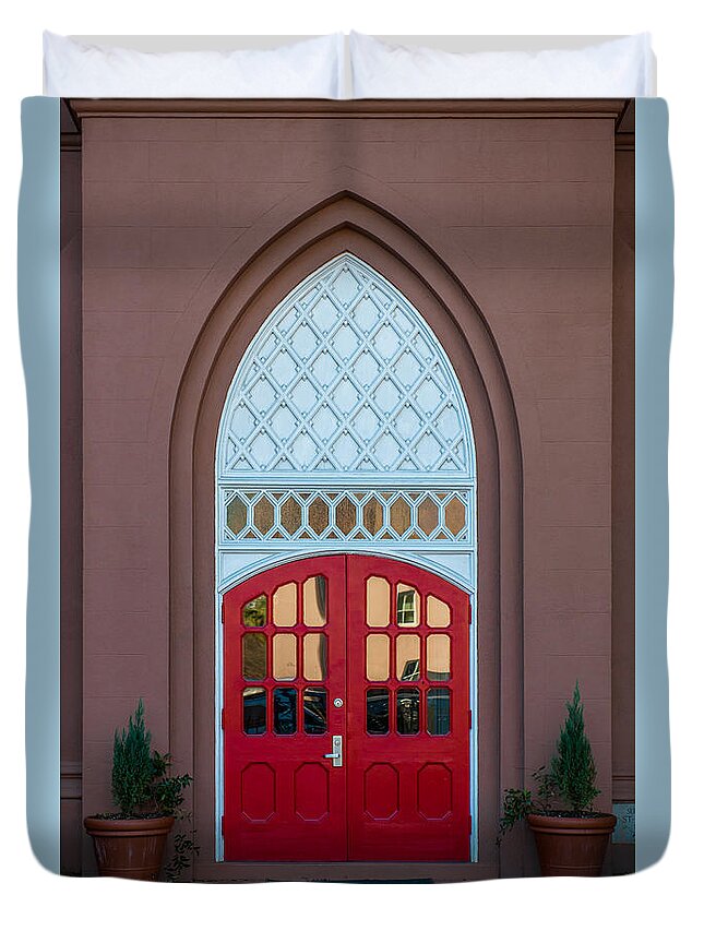 St. Matthews German Evangelical Lutheran Church Duvet Cover featuring the photograph German Red by Dale Powell