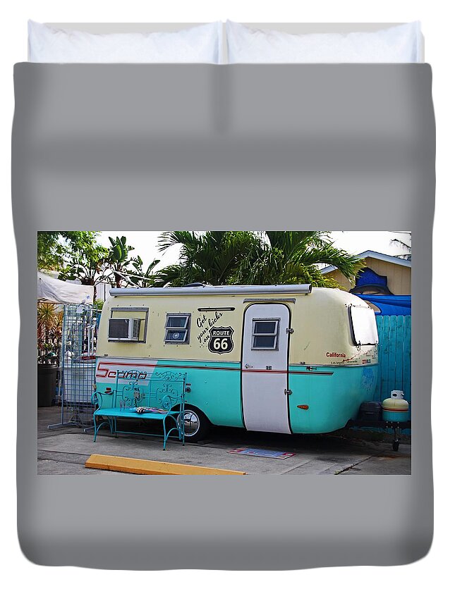 Blue Duvet Cover featuring the photograph Get Your Kicks by Michiale Schneider