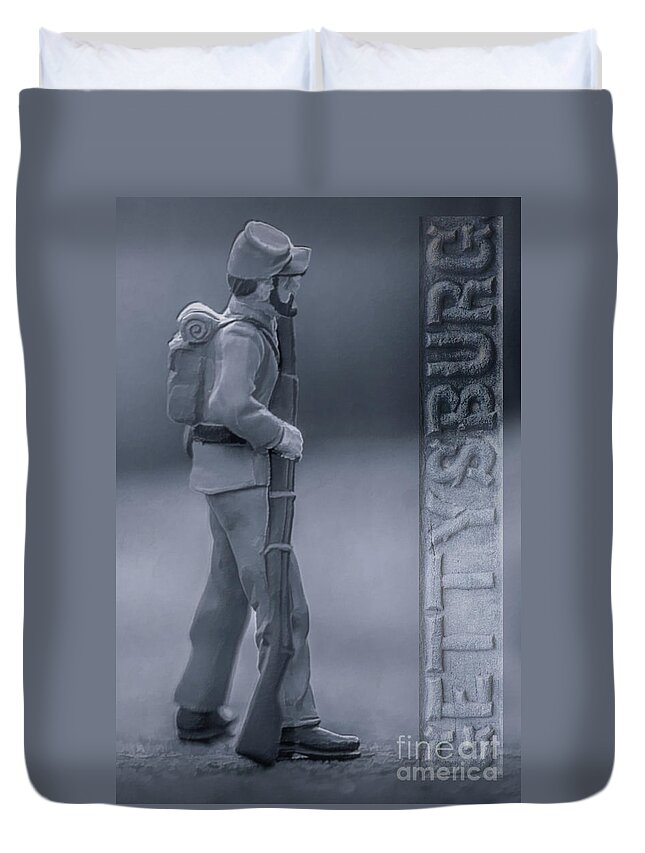 Gettysburg Soldier Duvet Cover featuring the digital art Gettysburg Soldier by Randy Steele