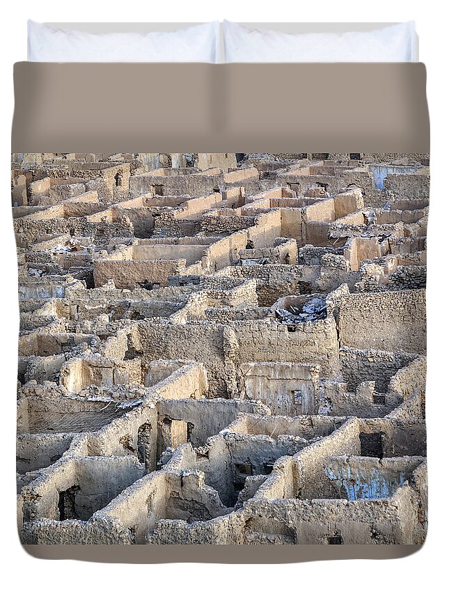 Umm El Howeitat Duvet Cover featuring the photograph ghost city Umm el Howeitat - Egypt by Joana Kruse
