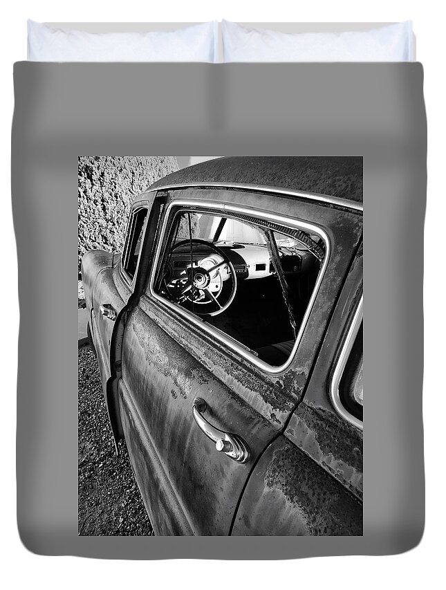 Old Car Duvet Cover featuring the photograph Ghost Driver by Brad Hodges