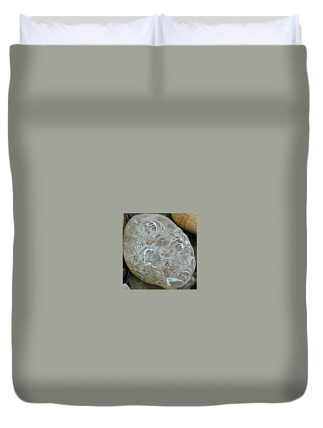 Ghost Duvet Cover featuring the photograph Ghost in Rock by Douglas Barnett