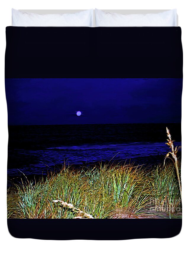 Fine Art Photography Duvet Cover featuring the photograph Ghost Moon by Patricia Griffin Brett