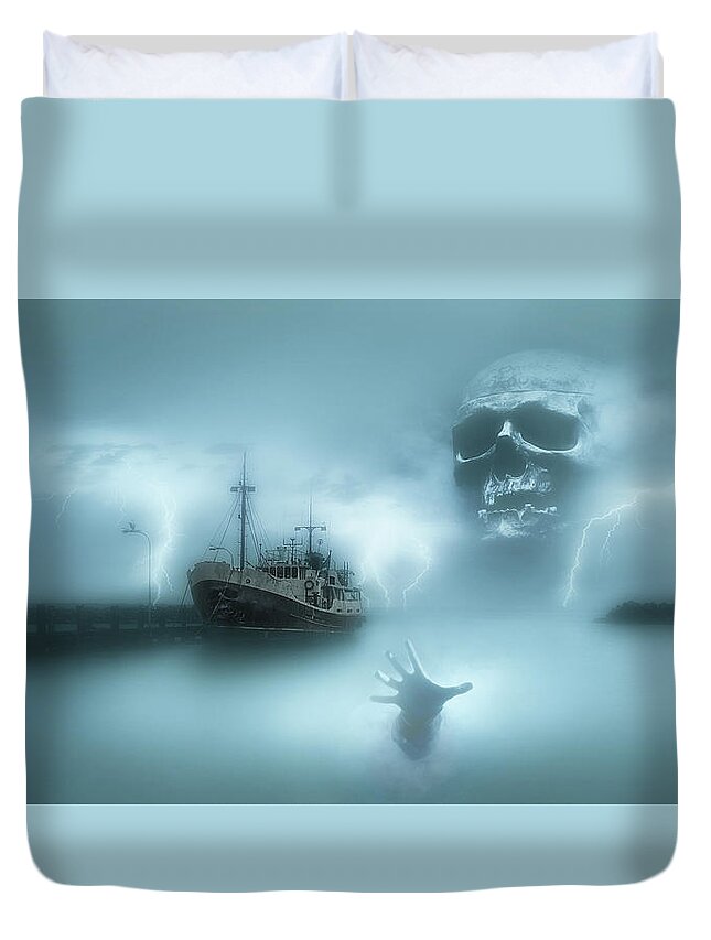 Ghost Ship Duvet Cover featuring the photograph Ghost ship 0002 by Kevin Chippindall