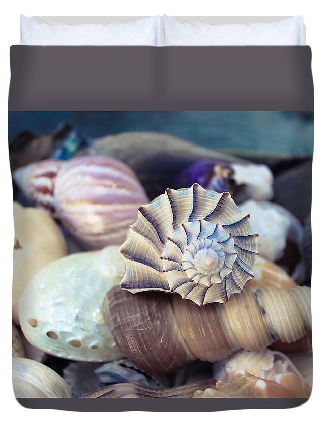 Seahells Duvet Cover featuring the photograph Gifts from the Sea by Colleen Kammerer