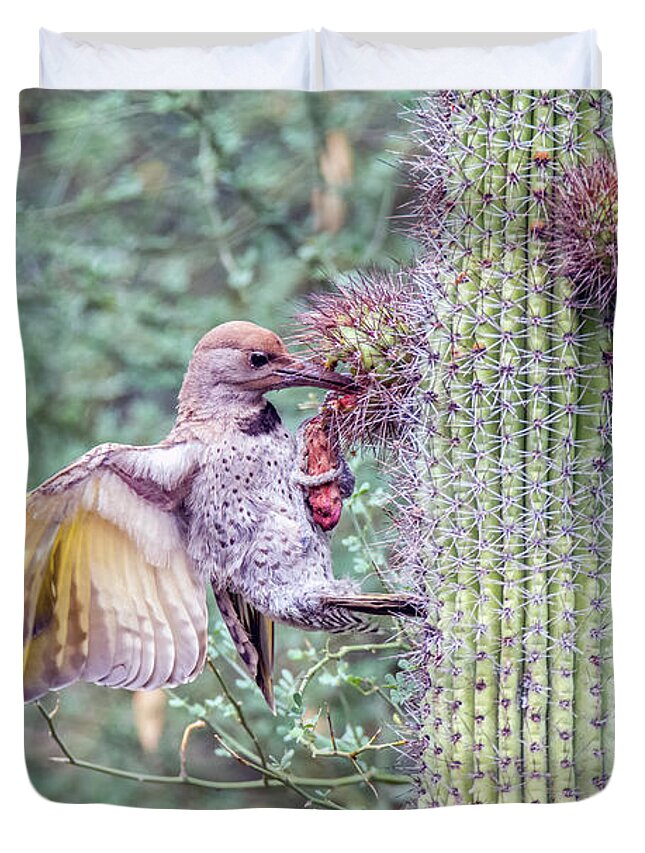 Juvenile Duvet Cover featuring the photograph Gilded Flicker 4167 by Tam Ryan