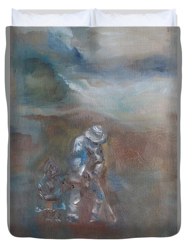 Painting Duvet Cover featuring the painting Gimme Shelter by Christel Roelandt