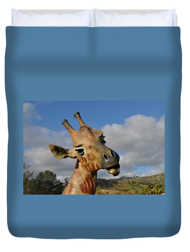  Duvet Cover featuring the photograph Giraffe by Bridgette Gomes
