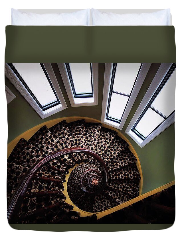 Stairs Duvet Cover featuring the photograph Gittin Da Runaround by Robert McCubbin