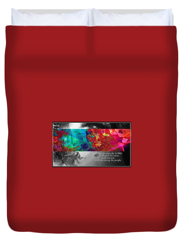 Give Thanks Duvet Cover featuring the digital art Give Thanks by Christine Nichols