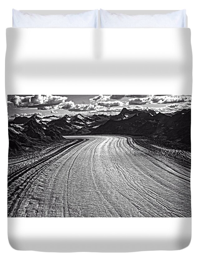 Alaska Duvet Cover featuring the photograph Glacier Field Alaska by Waterdancer 