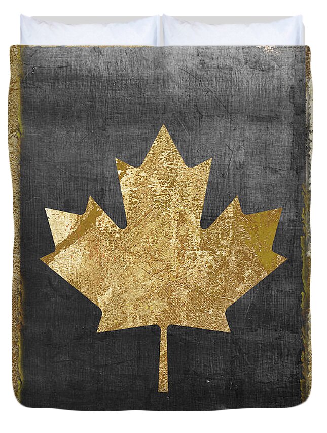 Glamour Gold Canada Flag Duvet Cover For Sale By Mindy Sommers