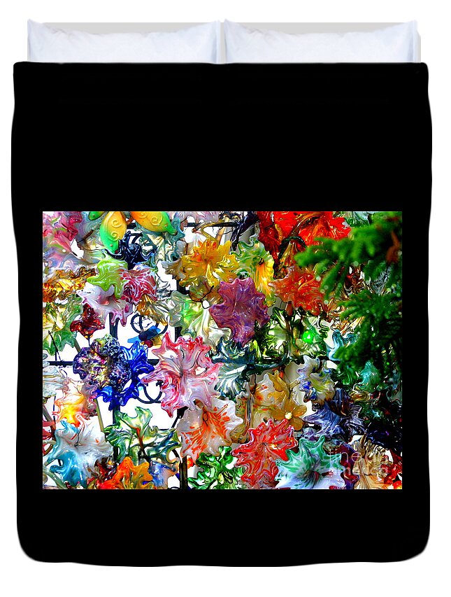 Flowers Duvet Cover featuring the photograph Glass Flower Garden In The French Quarter of New Orleans Louisiana by Michael Hoard