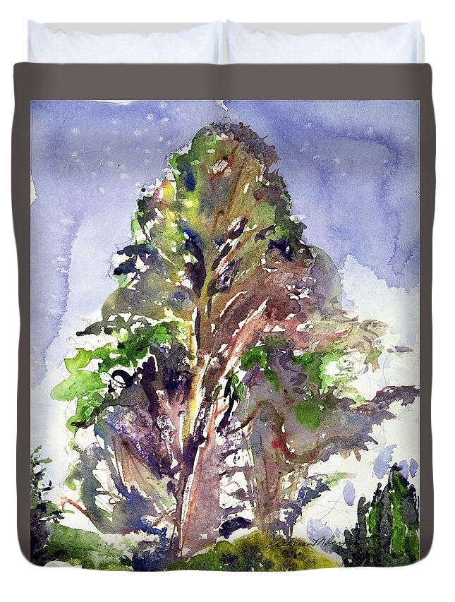  Duvet Cover featuring the painting Glendalough Tree by Kathleen Barnes