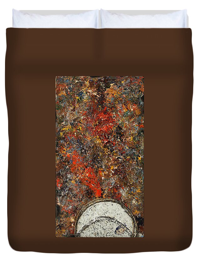 Global Warming Duvet Cover featuring the painting Global Warming by James W Johnson