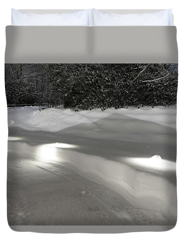 Snow Duvet Cover featuring the photograph Glowing Landscape Lighting by D K Wall
