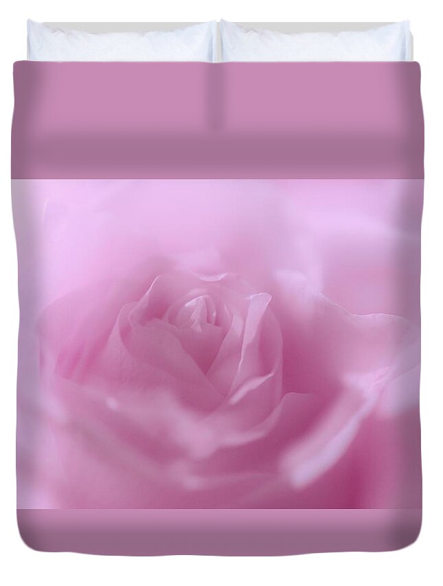 Jenny Rainbow Fine Art Photography Duvet Cover featuring the photograph Glowing Pink Rose by Jenny Rainbow